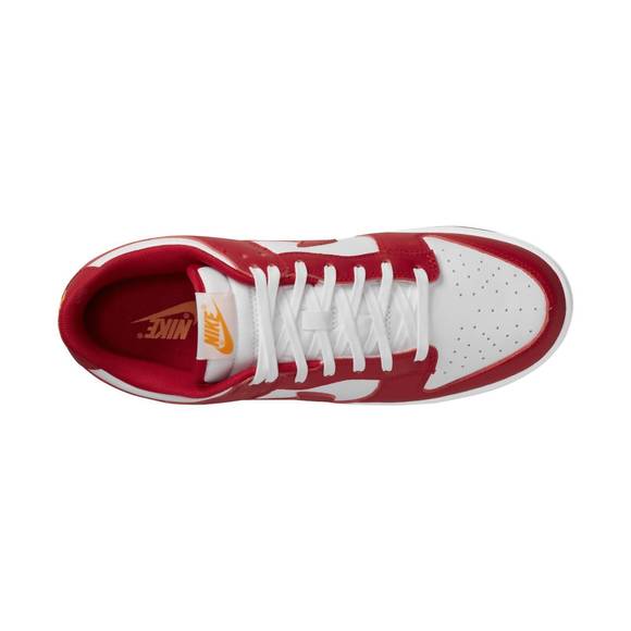 NEW NIKE men's dunk low retro sneakers in gym red/white - Picture 5 of 9